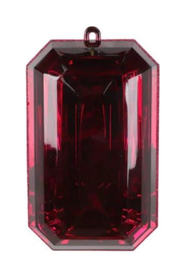 Shop For 8" Acrylic Rectangle Jewel Ornament: Burgundy CX946-11