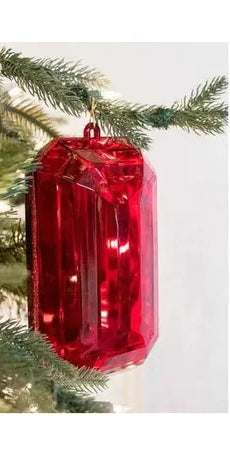 8" Acrylic Rectangle Jewel Ornament: Red - Michelle's aDOORable Creations - Holiday Ornaments
