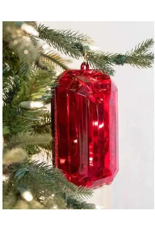8" Acrylic Rectangle Jewel Ornament: Red - Michelle's aDOORable Creations - Holiday Ornaments