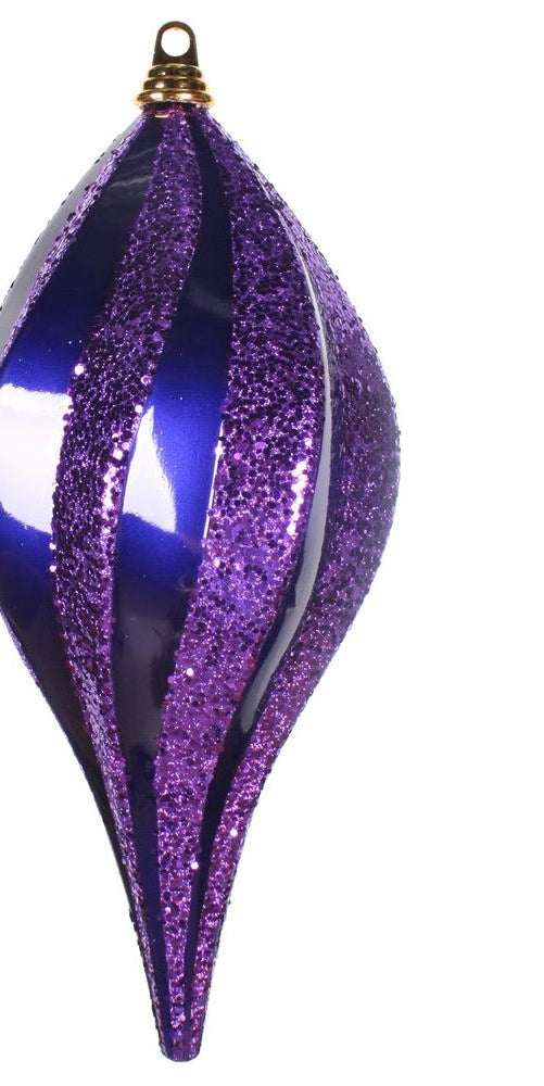 8" Candy Glitter Swirl Drop Ornament: Purple - Michelle's aDOORable Creations - Holiday Ornaments