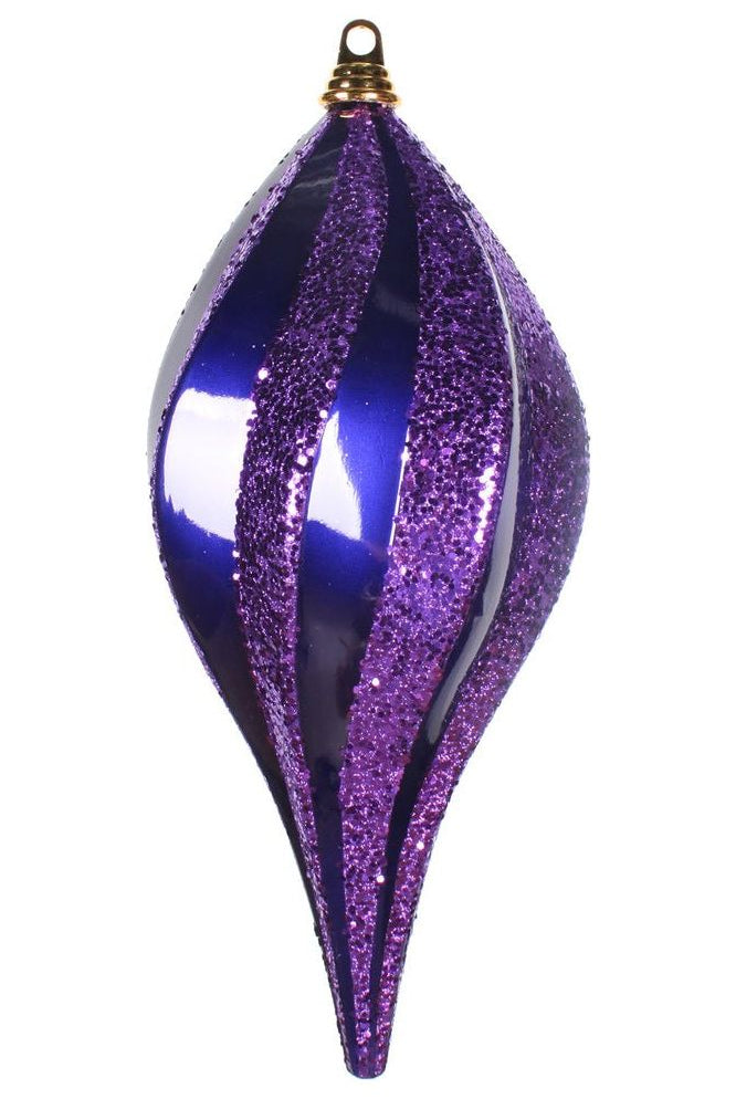 Shop For 8" Candy Glitter Swirl Drop Ornament: Purple M132566