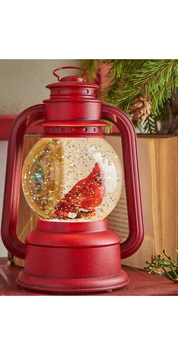 8" Cardinal Christmas Lamp Water Lantern - Michelle's aDOORable Creations - Water Lantern
