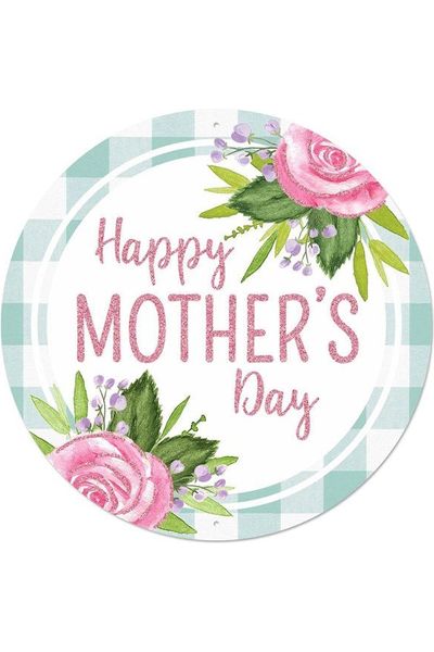8" Metal Sign: Happy Mother's Day - Michelle's aDOORable Creations - Wooden/Metal Signs