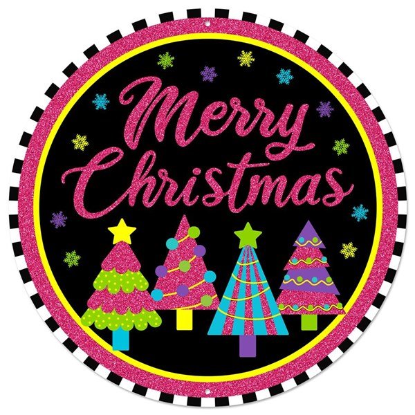 Shop For 8" Metal Sign: Merry Bright Christmas at Michelle's aDOORable Creations