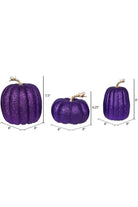 Shop For 8" Purple Pumpkins (Set of 3) MC225766