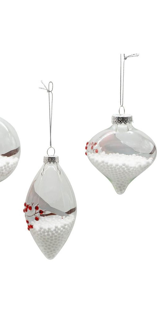80MM Glass Transparent Cardinal Ornaments - Michelle's aDOORable Creations - Holiday Ornaments