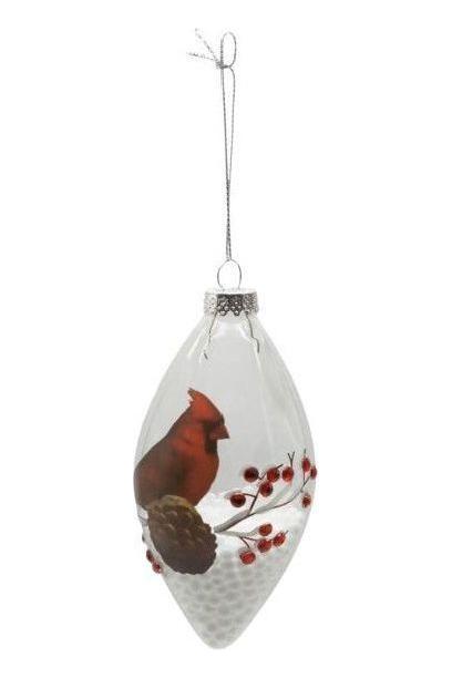 Shop For 80MM Glass Transparent Cardinal Ornaments at Michelle's aDOORable Creations