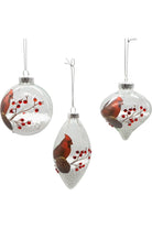 Shop For 80MM Glass Transparent Cardinal Ornaments GG1038-Teardrop
