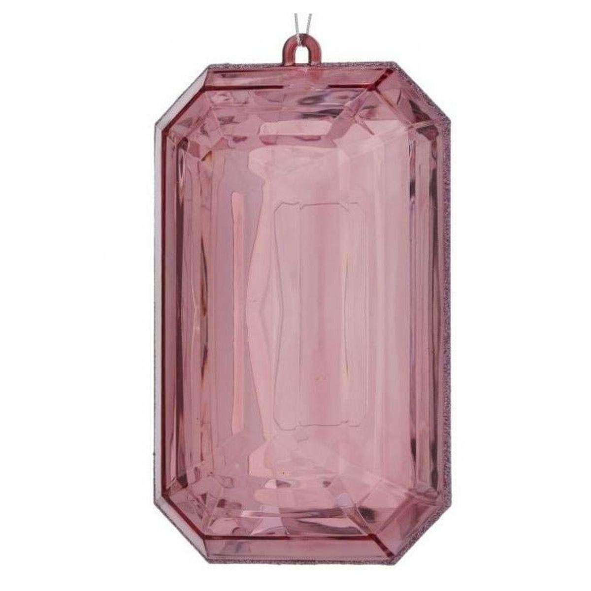 Shop For 9" Acrylic Emerald Cut Precious Gem Ornament: Pink at Michelle's aDOORable Creations