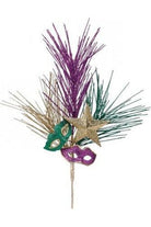 9" Glitter Mardi Gras Mask Pick - Michelle's aDOORable Creations - Sprays and Picks