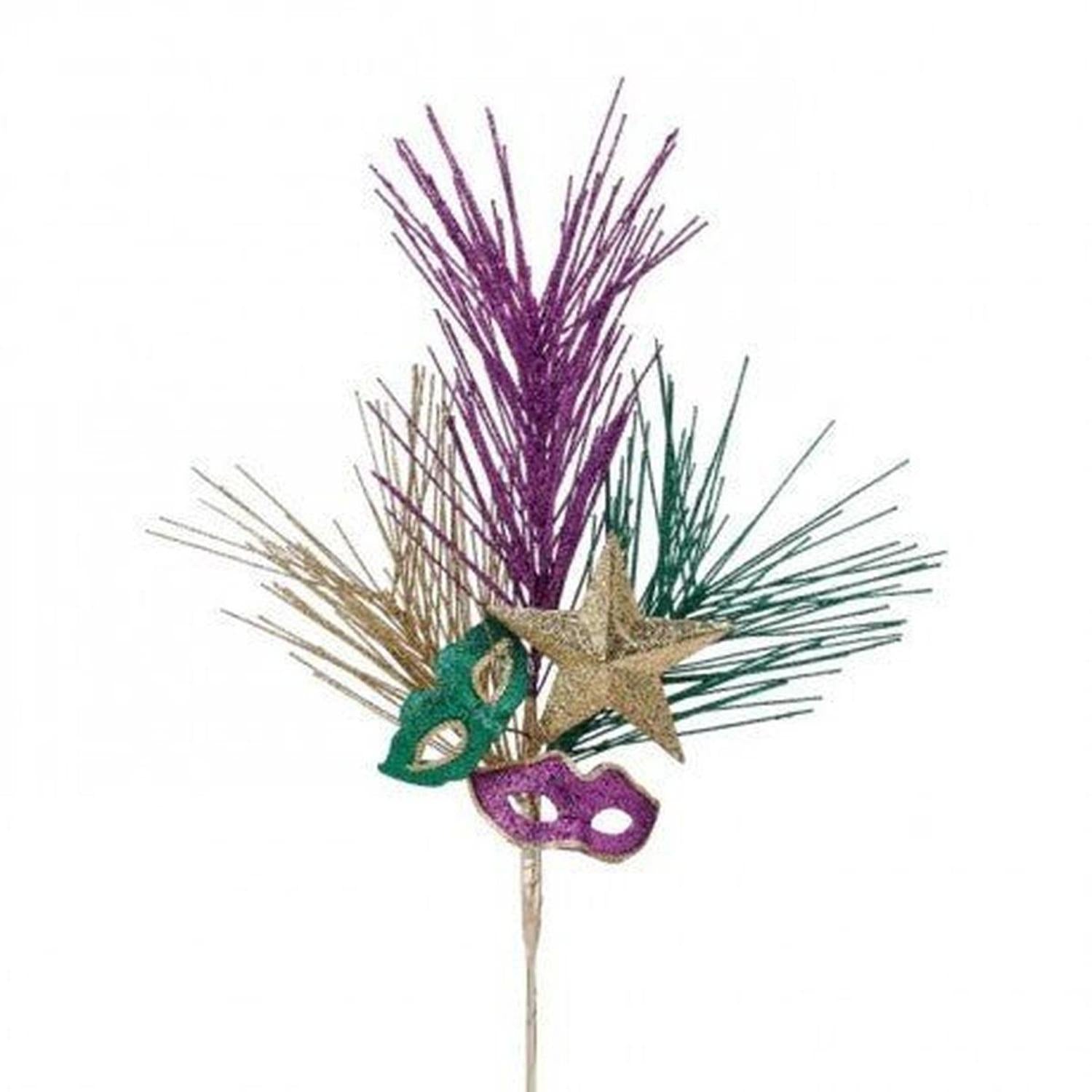 9" Glitter Mardi Gras Mask Pick