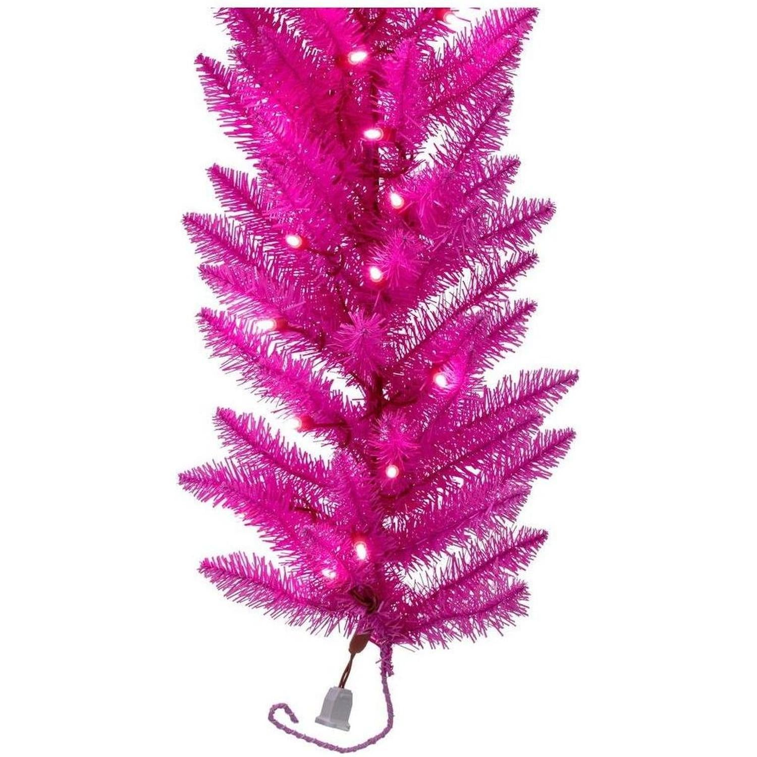9' Hot Pink Artificial Pre-Lit Garland