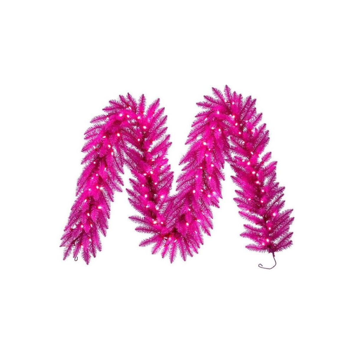 Shop For 9' Hot Pink Artificial Pre - Lit Garland at Michelle's aDOORable Creations
