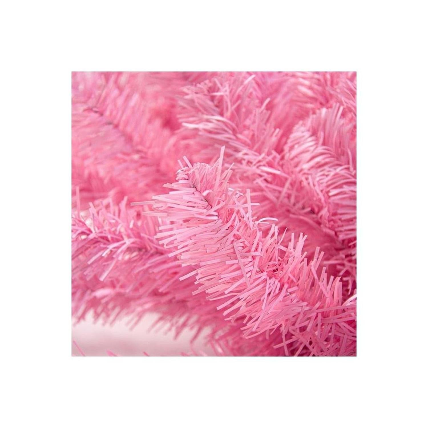 9' King's Pine Garland: Pink Unlit