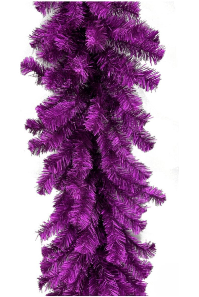 9' Purple Tinsel Garland, Unlit - Michelle's aDOORable Creations - Garland