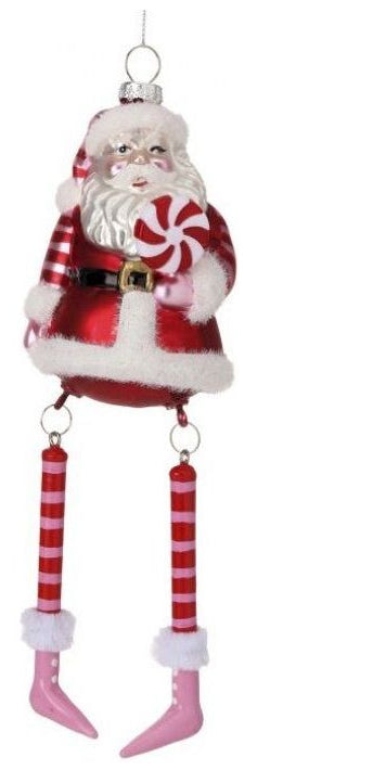 9" Santa With Dangling Legs Ornament - Michelle's aDOORable Creations - Sprays and Picks