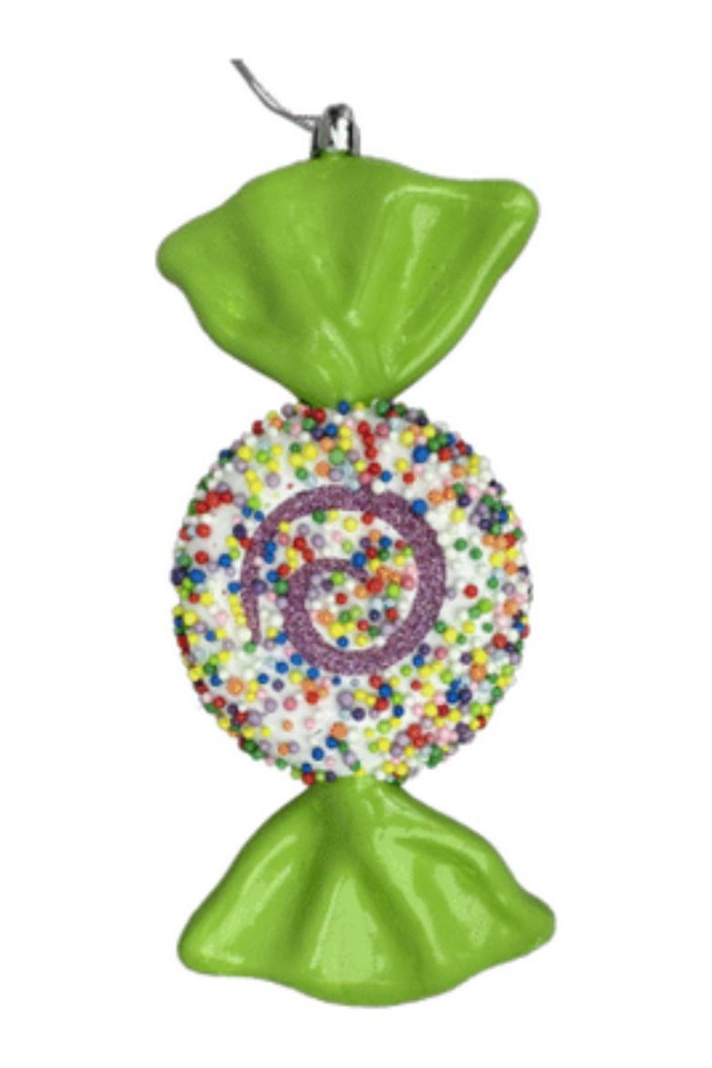 9" Sprinkle Candy Ornament: Green - Michelle's aDOORable Creations - Sprays and Picks