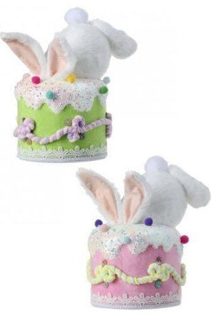 9.5" Furry Bottom Cake Bunny - Michelle's aDOORable Creations - Wreath Enhancement