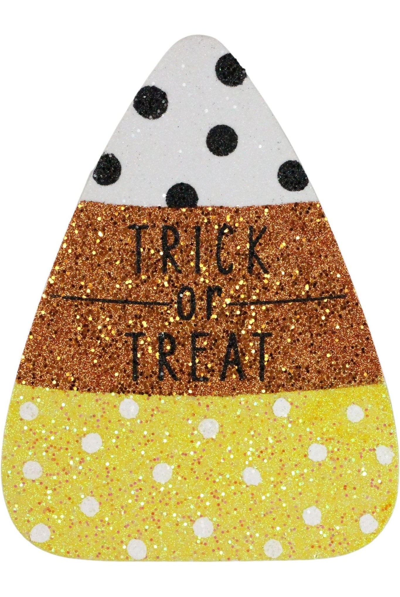 9.5" Glitter Eva Trick or Treat Candy Corn Sign - Michelle's aDOORable Creations - Wooden/Metal Signs