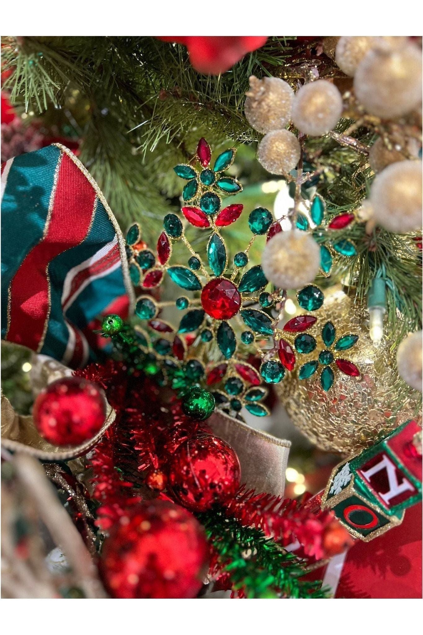 Shop For 9.5" Jeweled Holly Wreath Ornament: Red/Green at Michelle's aDOORable Creations