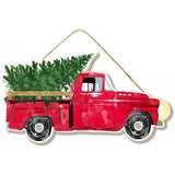 10" Wood Vintage Truck with Christmas Trees