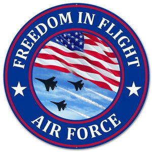 8" Round Military Sign: Air Force