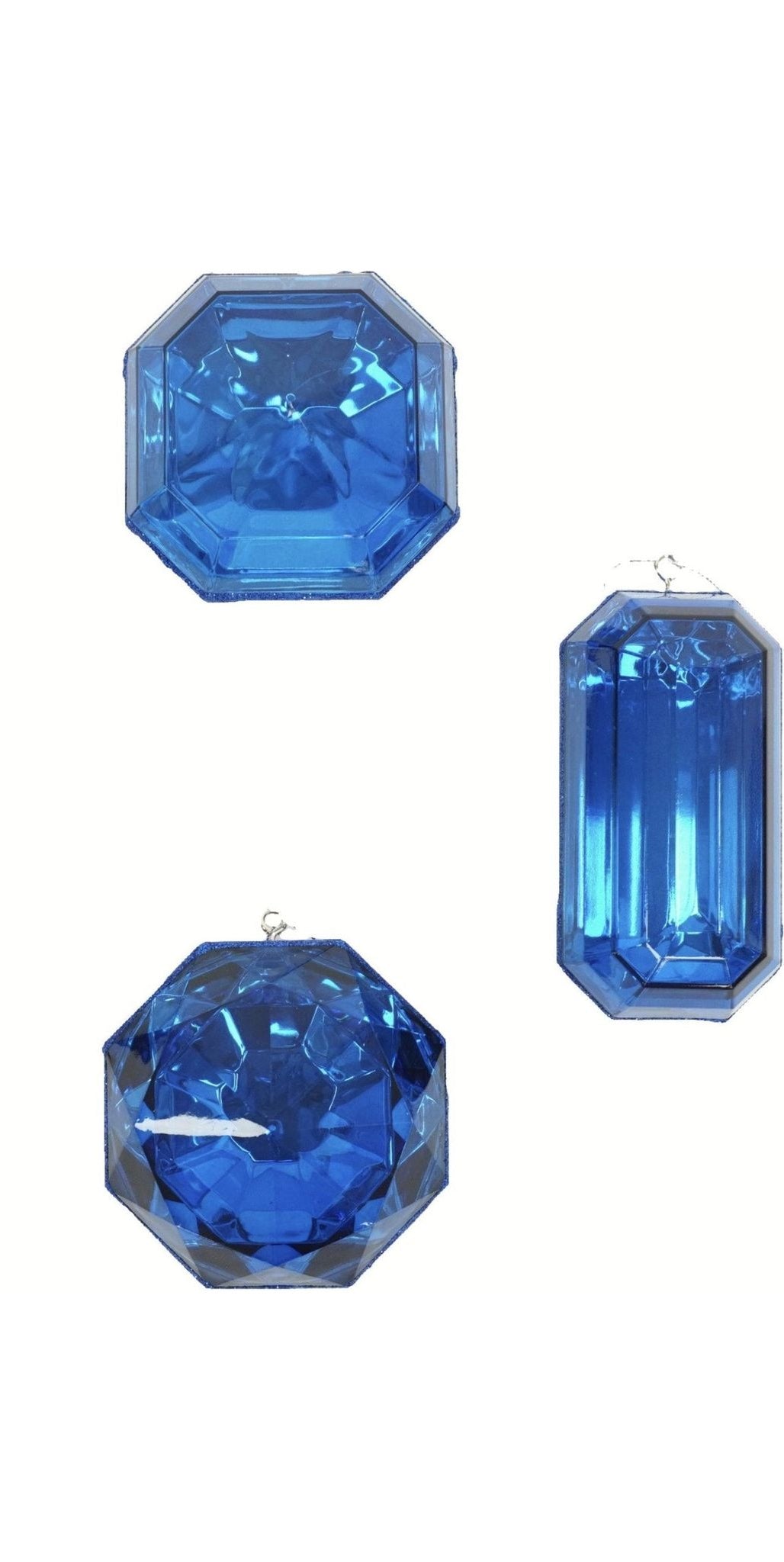 Acrylic Jewel Assortment Ornament: Blue (Set 4) - Michelle's aDOORable Creations - Holiday Ornaments