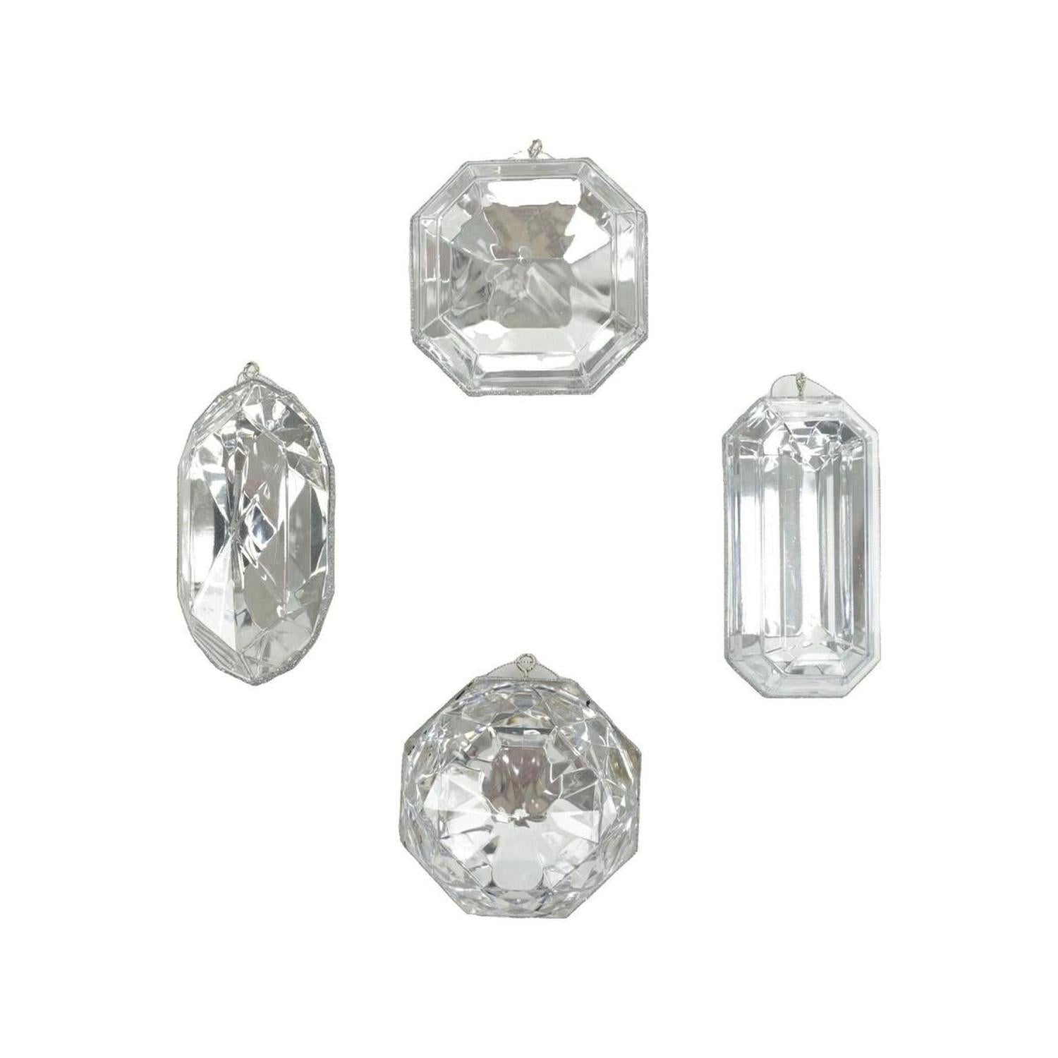 Acrylic Jewel Assortment Ornament: Crystal (Set 4)