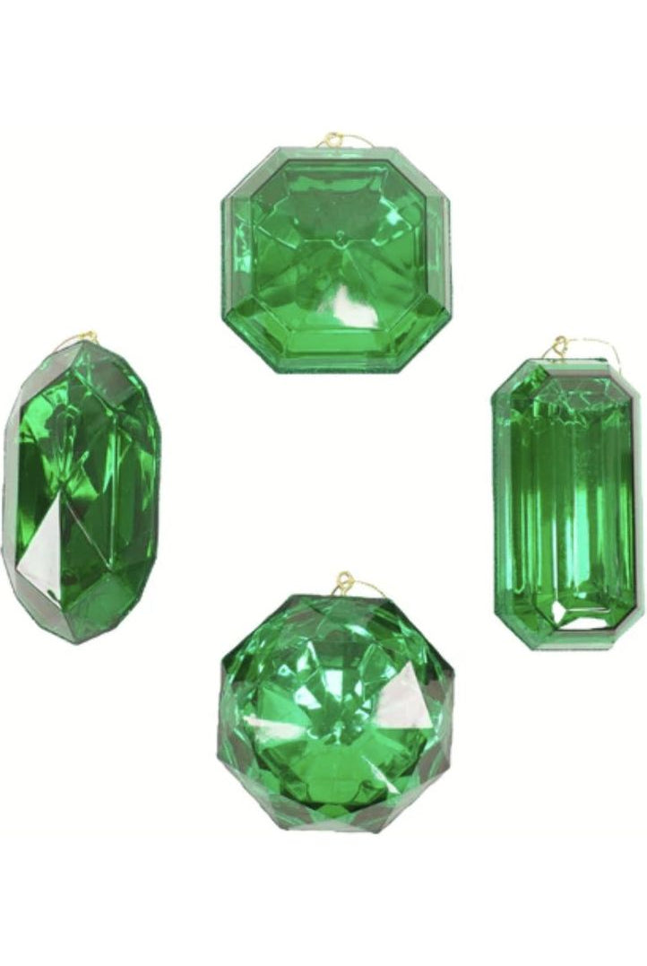 Shop For Acrylic Jewel Assortment Ornament: Emerald (Set 4) CX958-55