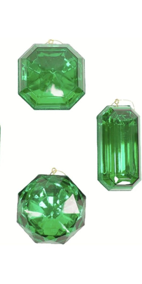 Acrylic Jewel Assortment Ornament: Emerald (Set 4) - Michelle's aDOORable Creations - Holiday Ornaments