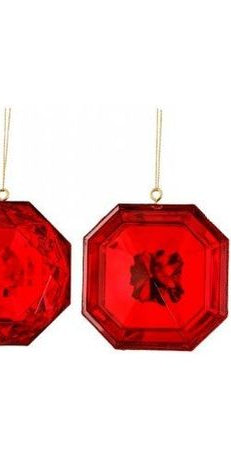 Acrylic Jewel Assortment Ornament: Red (Set 4) - Michelle's aDOORable Creations - Holiday Ornaments