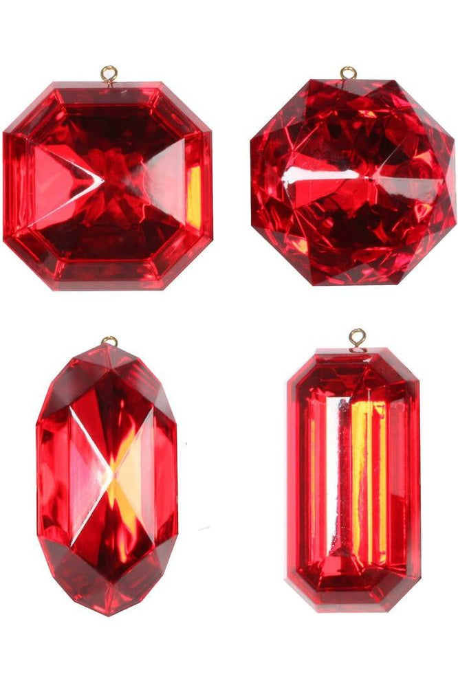 Shop For Acrylic Jewel Assortment Ornament: Red (Set 4) CX958-02