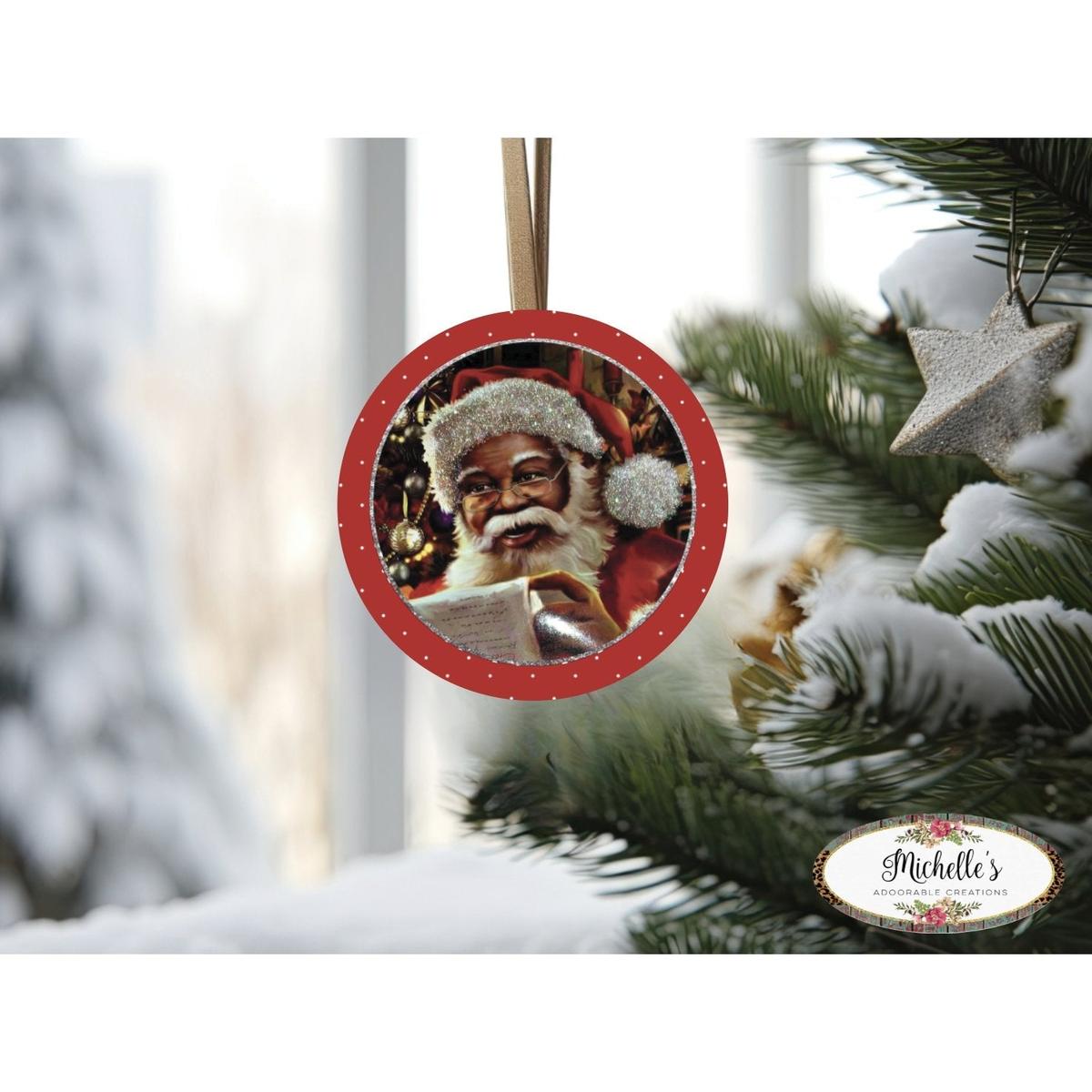 Shop For African American Santa Sign - Wreath Enhancement at Michelle's aDOORable Creations