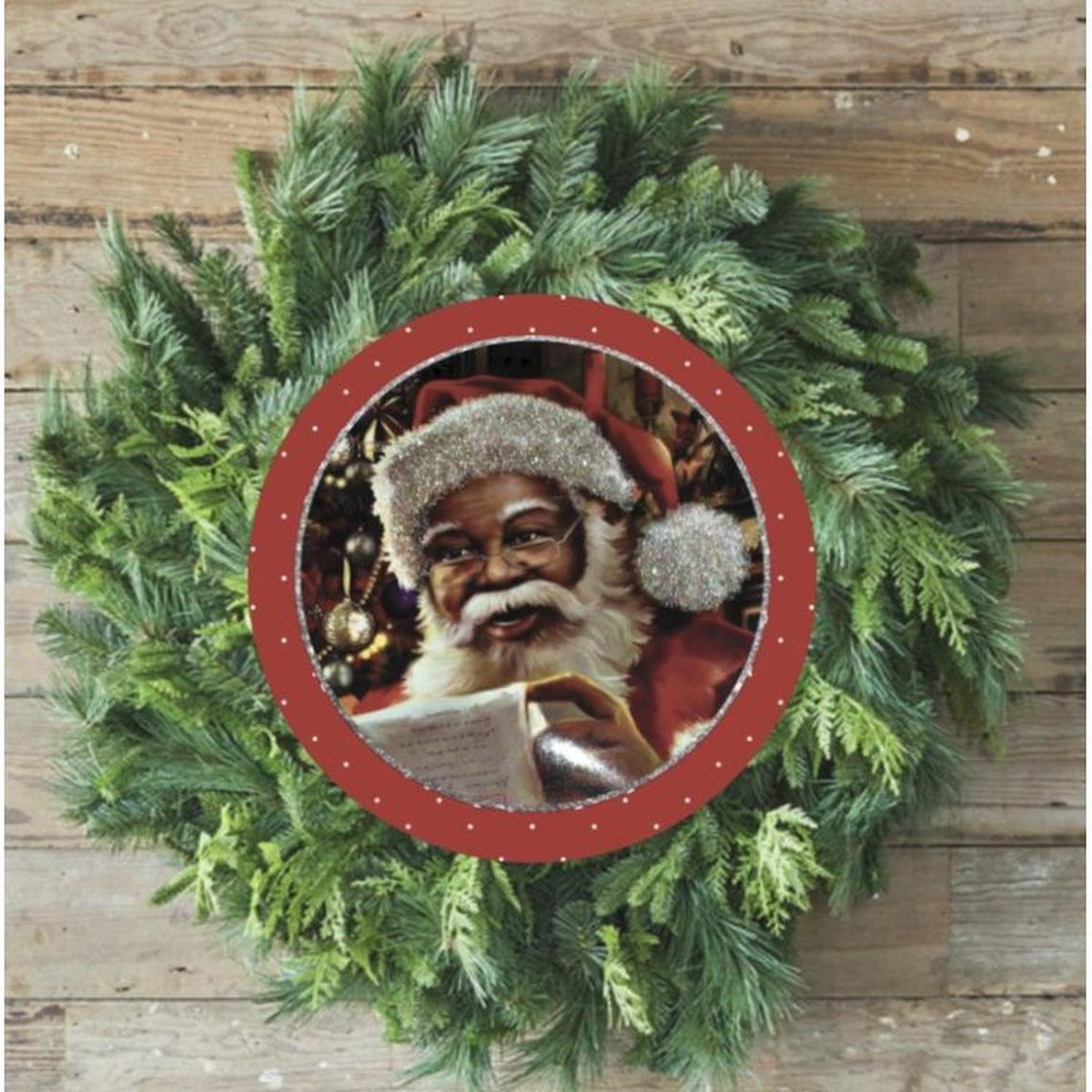 Shop For African American Santa Sign - Wreath Enhancement at Michelle's aDOORable Creations