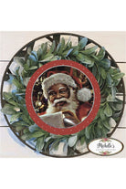African American Santa Sign - Wreath Enhancement - Michelle's aDOORable Creations - Signature Signs