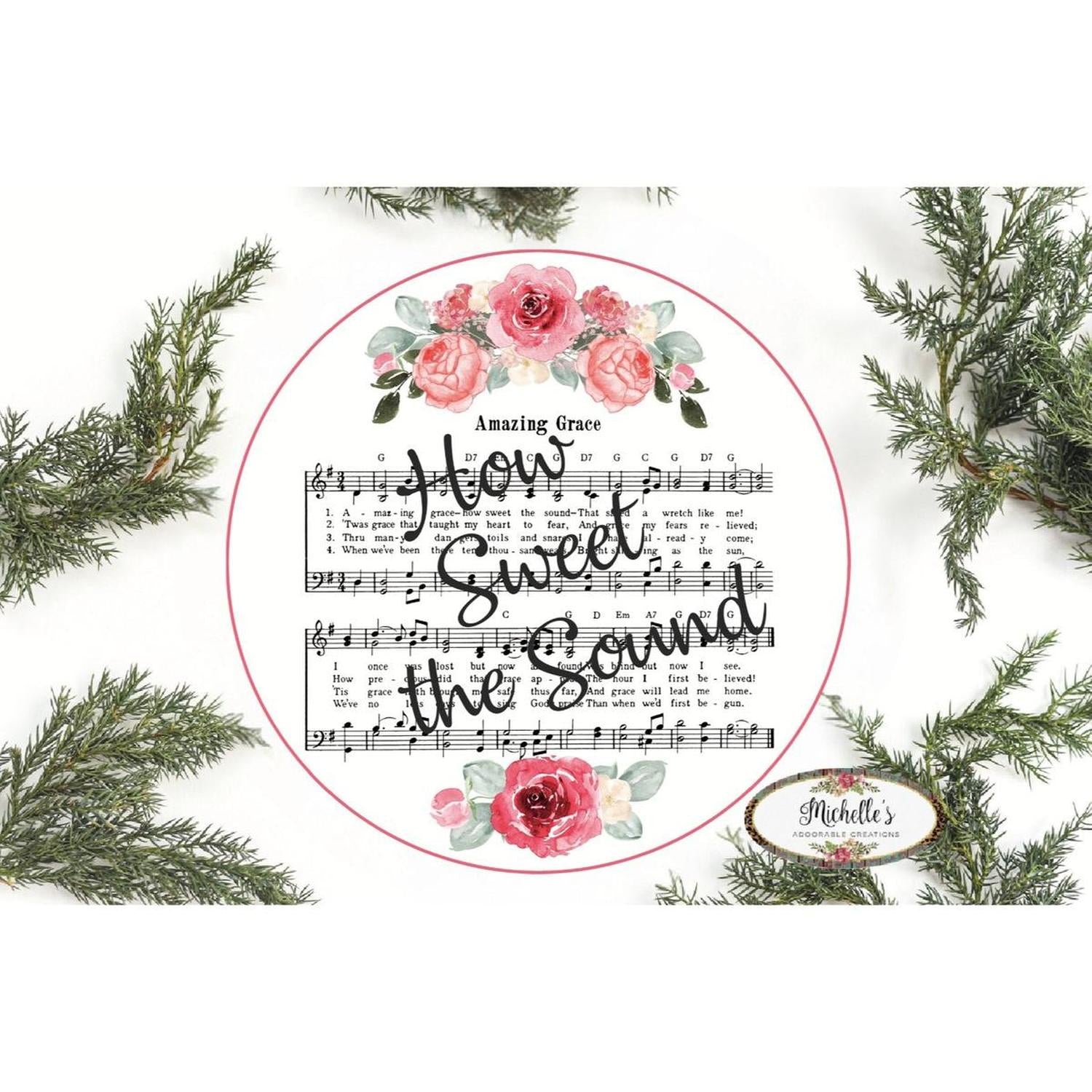 Amazing Grace Roses on White Sign