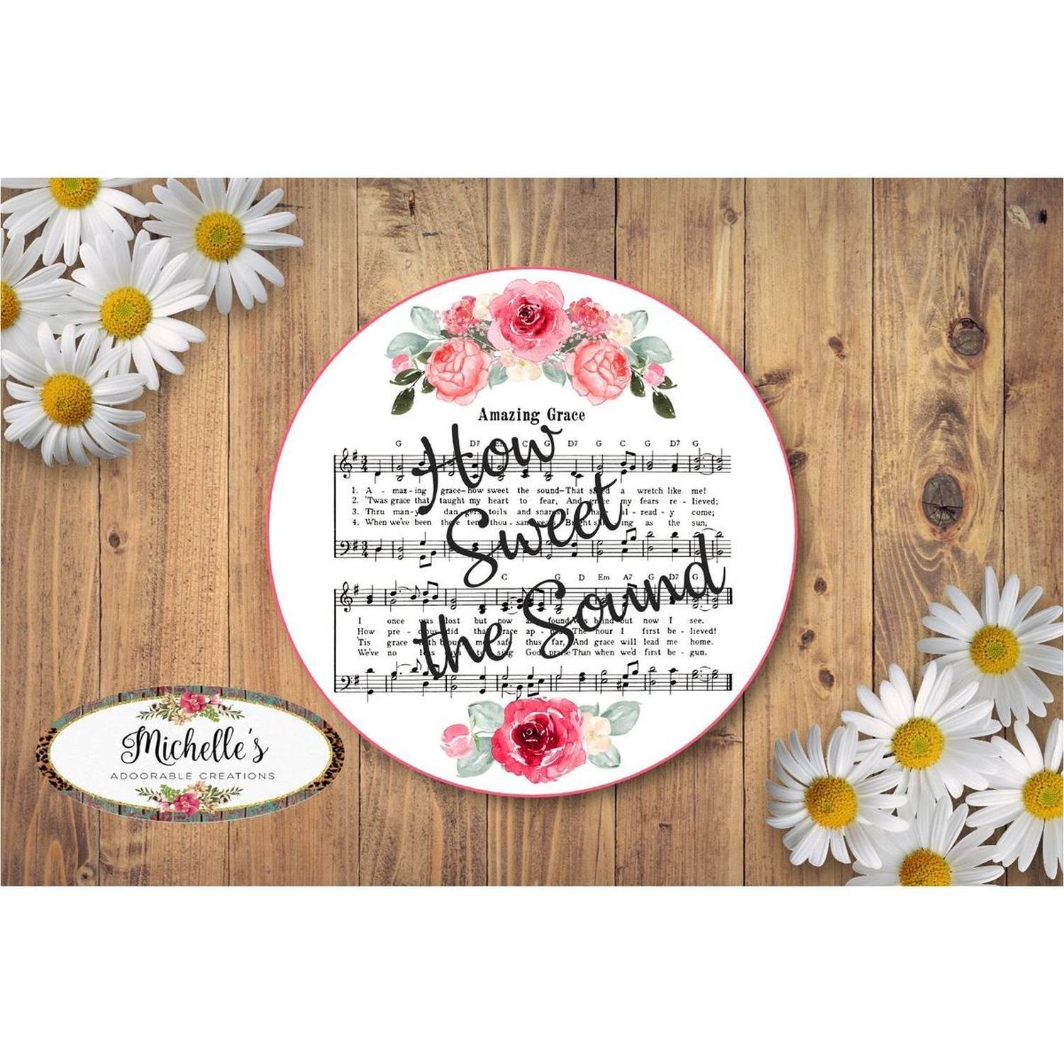 Amazing Grace Roses on White Sign