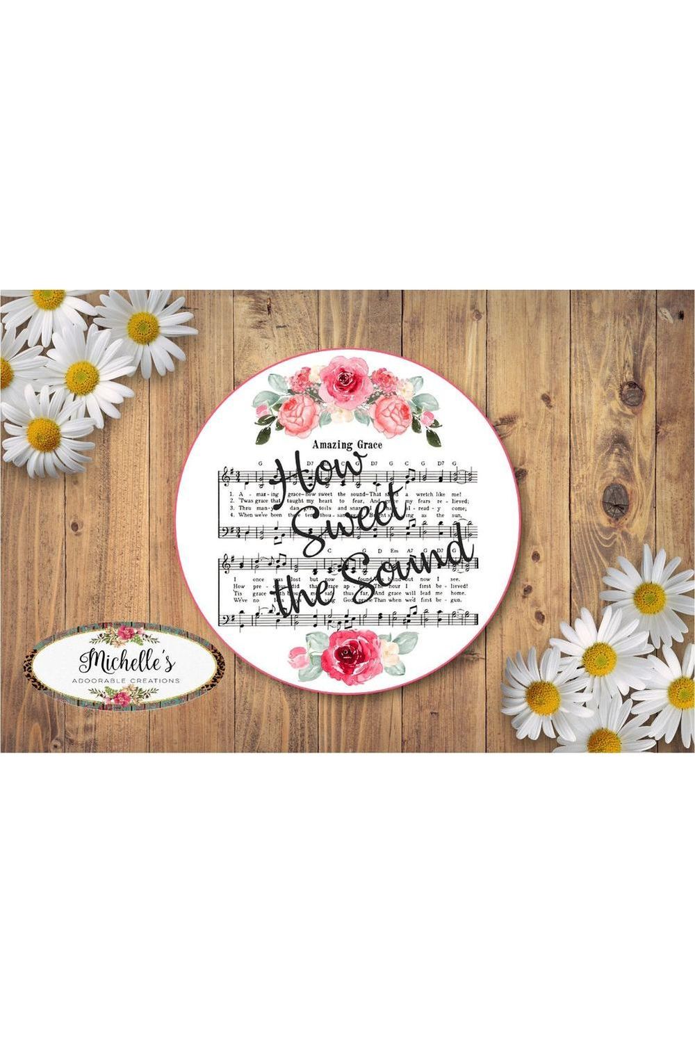 Shop For Amazing Grace Roses on White Sign - Wreath Accent Sign at Michelle's aDOORable Creations