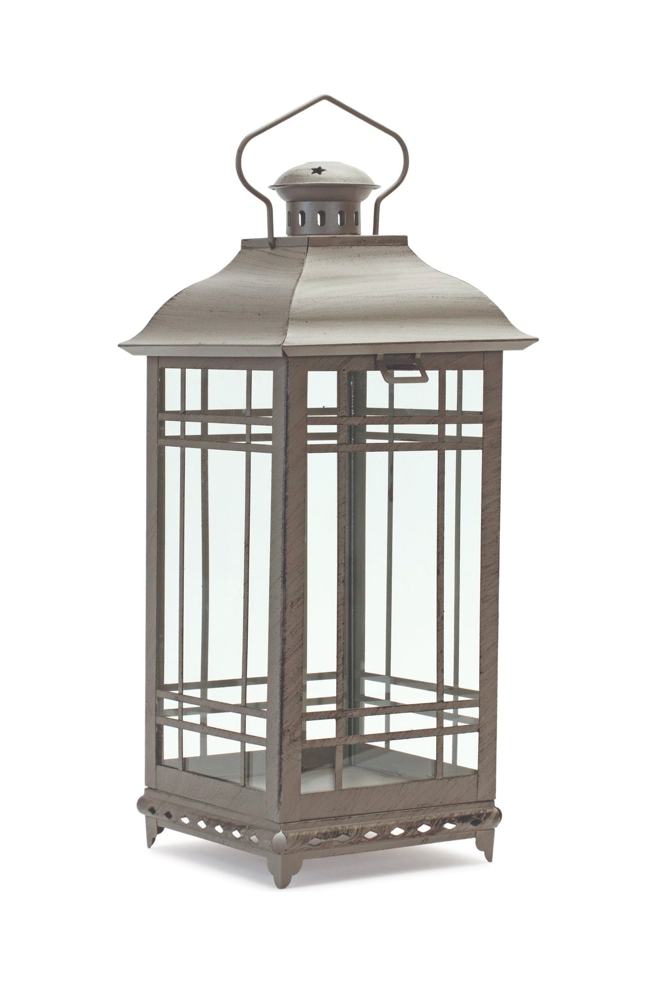 Antique Grey Metal and Glass Lanterns (Set of 3) - Michelle's aDOORable Creations - Lantern