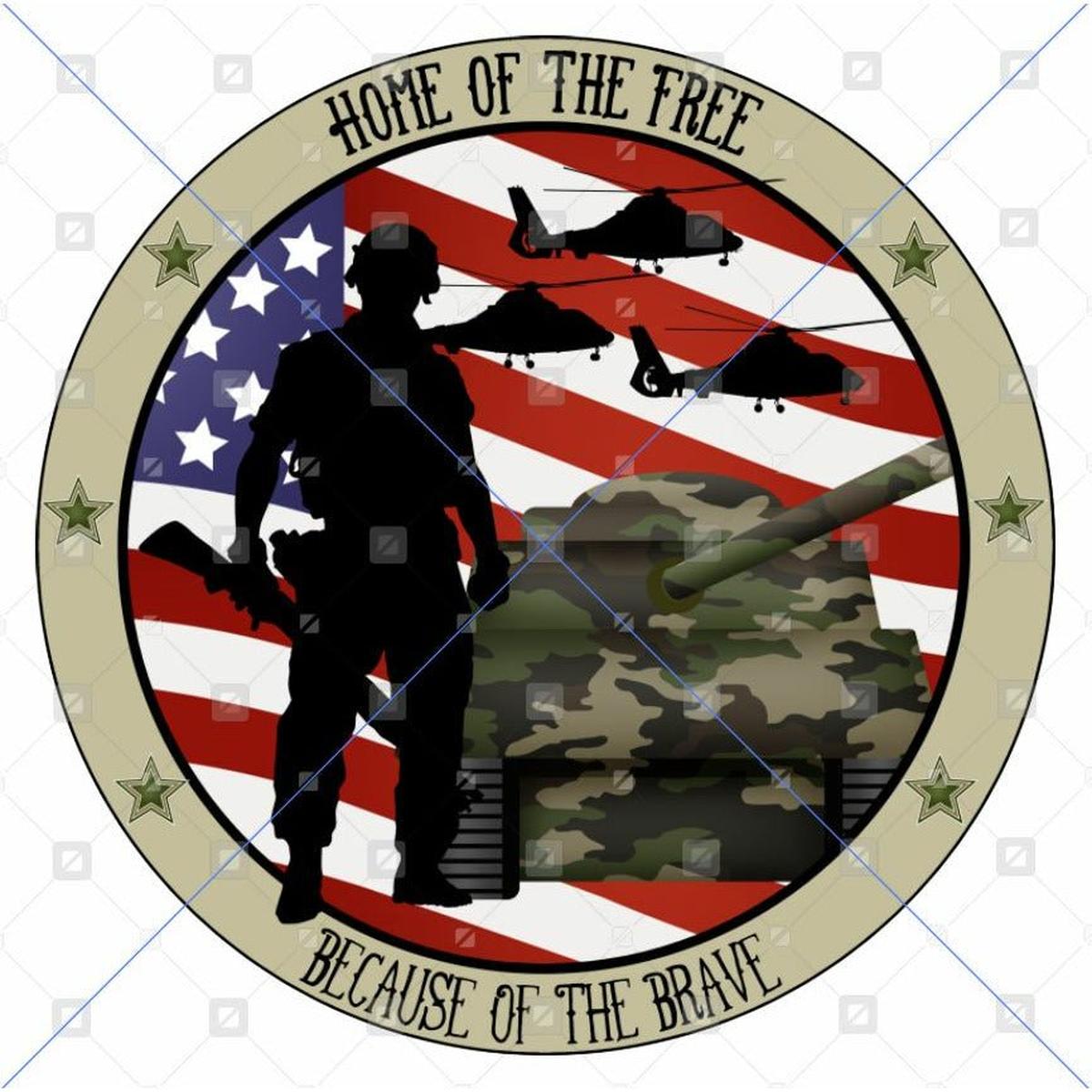 Shop For Army Home of the Brave Round Sign - Wreath Enhancement at Michelle's aDOORable Creations