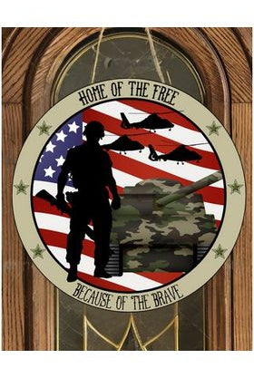 Shop For Army Home of the Brave Round Sign - Wreath Enhancement