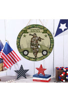 Army Solider Camo Round Sign - Wreath Enhancement - Michelle's aDOORable Creations - Signature Signs