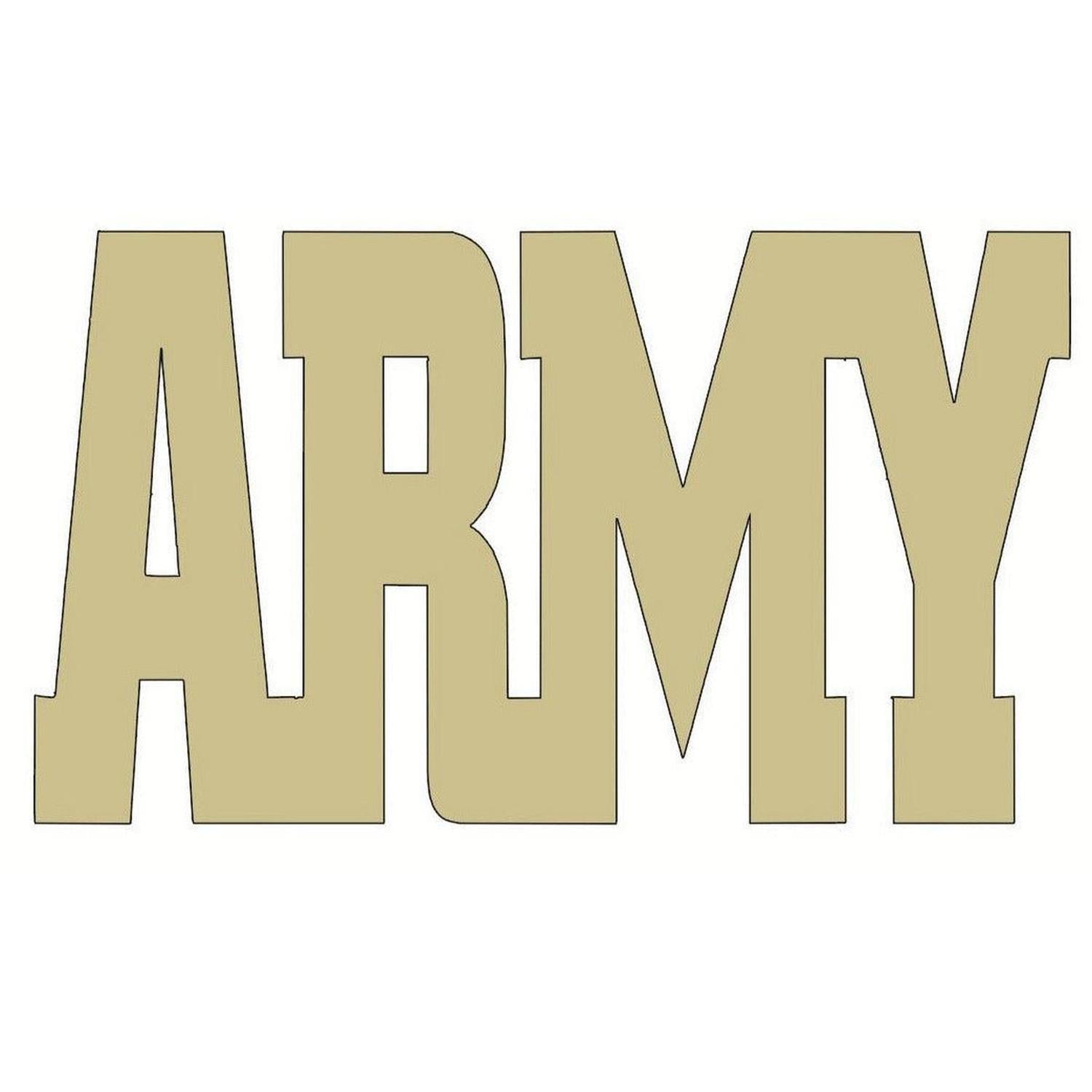 Army Wood Block Letters - Unfinished Wood