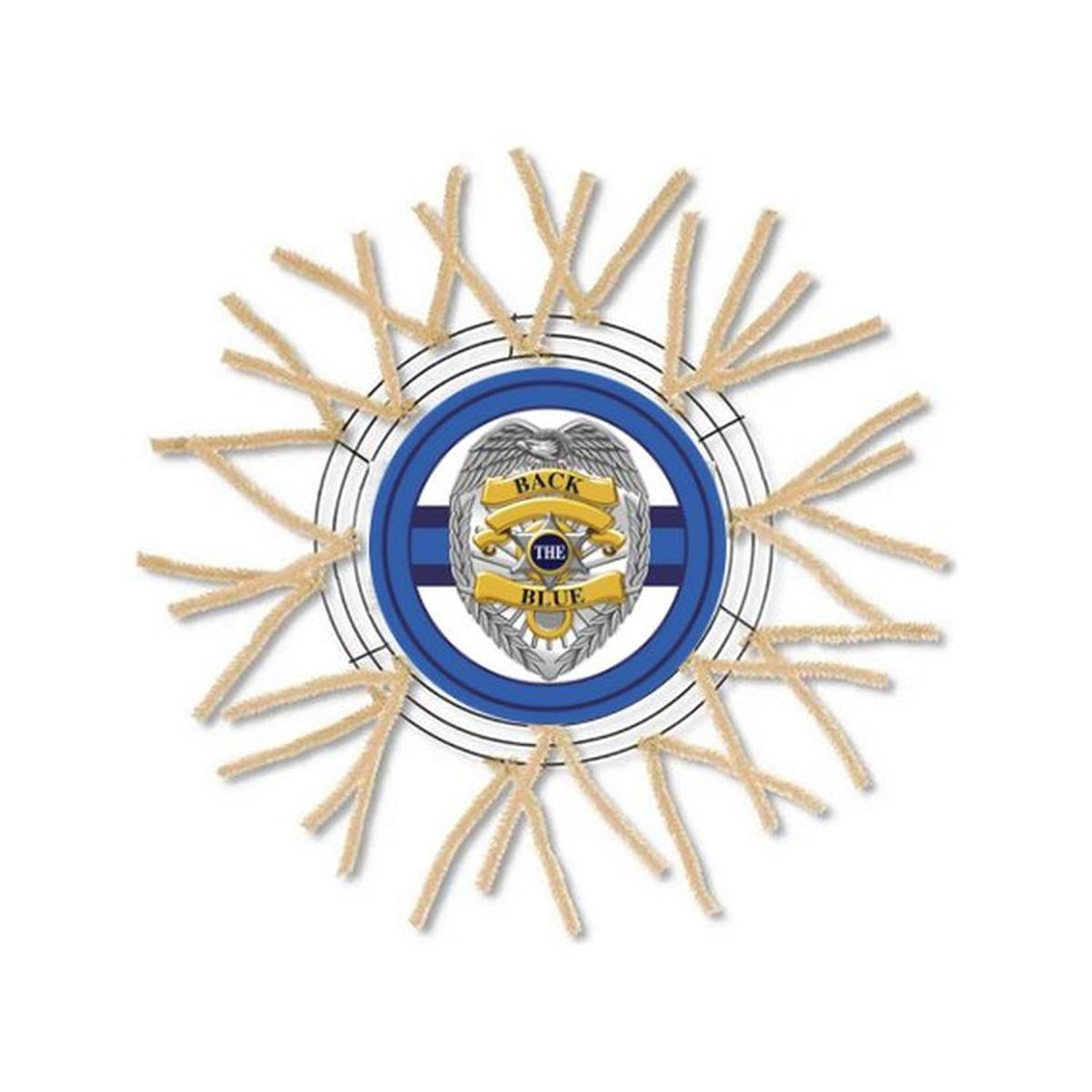 Shop For Back The Blue Badge Shield Round Sign at Michelle's aDOORable Creations