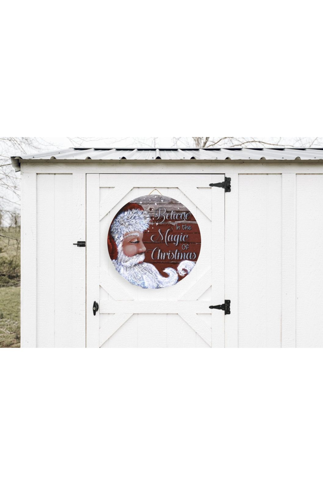 Believe In the Magic Santa Claus Sign - Wreath Enhancement - Michelle's aDOORable Creations - Signature Signs