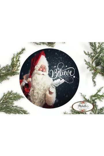 Believe Santa Claus Sign - Wreath Enhancement - Michelle's aDOORable Creations - Signature Signs