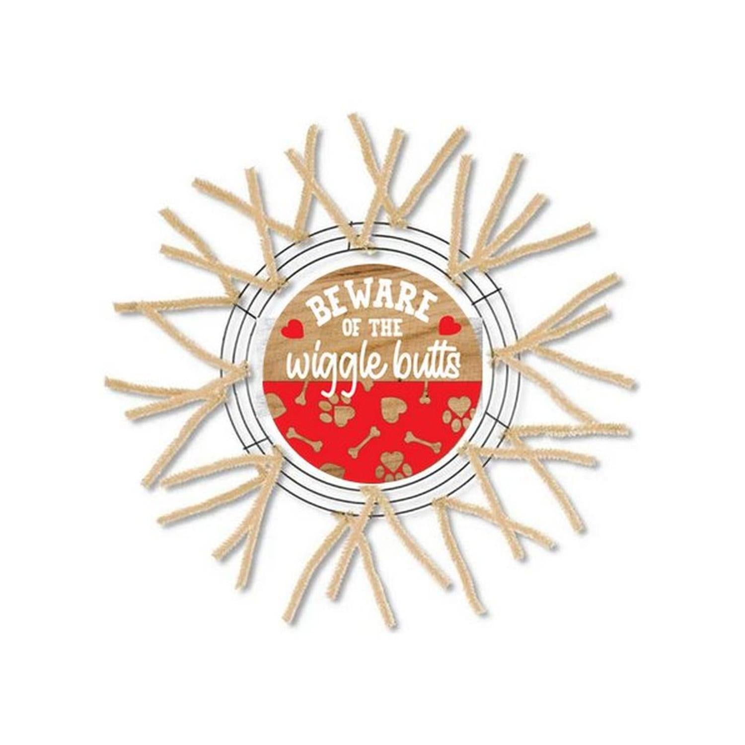 Shop For Beware Wiggle Butts Dog Sign - Wreath Enhancement at Michelle's aDOORable Creations