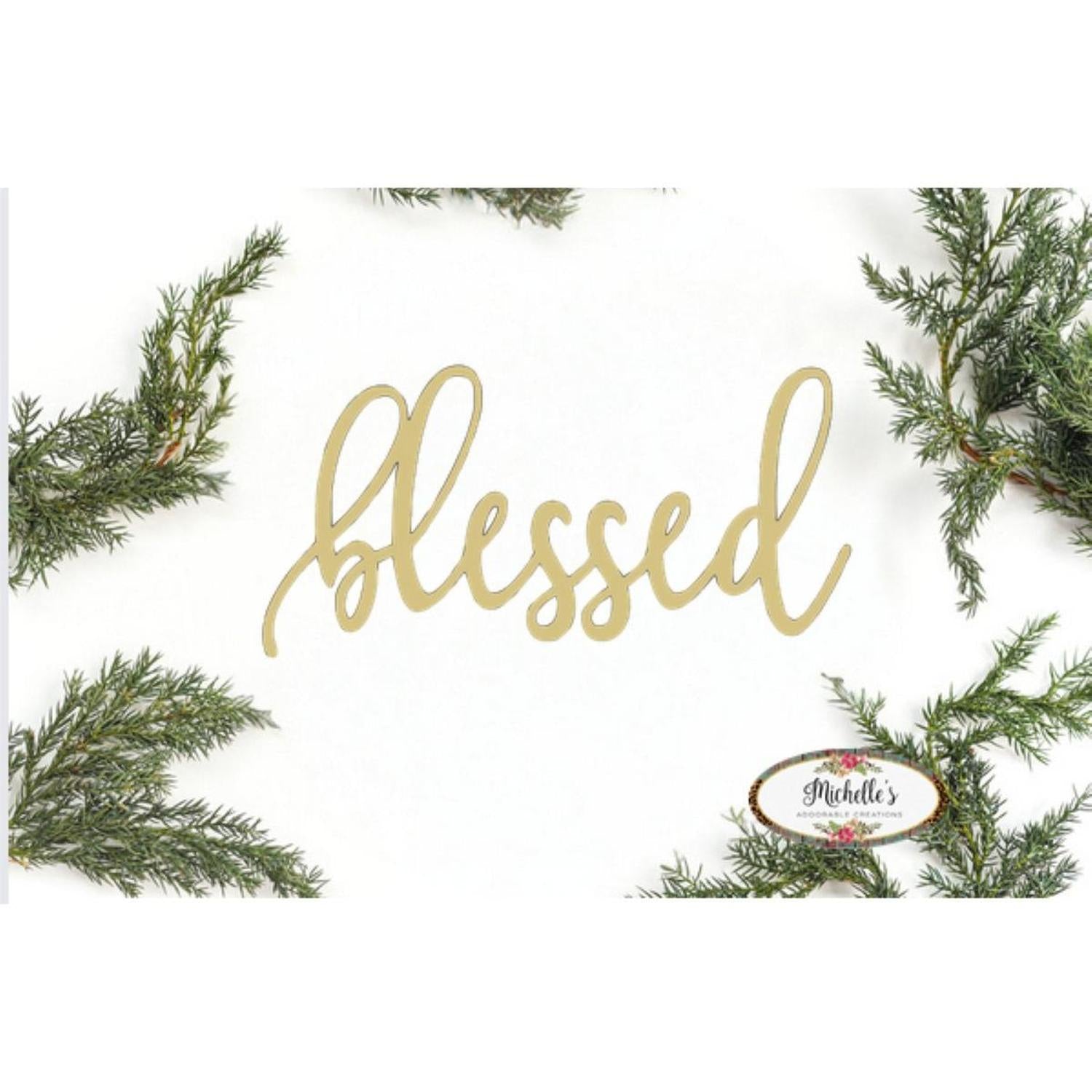 Blessed Script Word Wood Cutout - Unfinished Wood