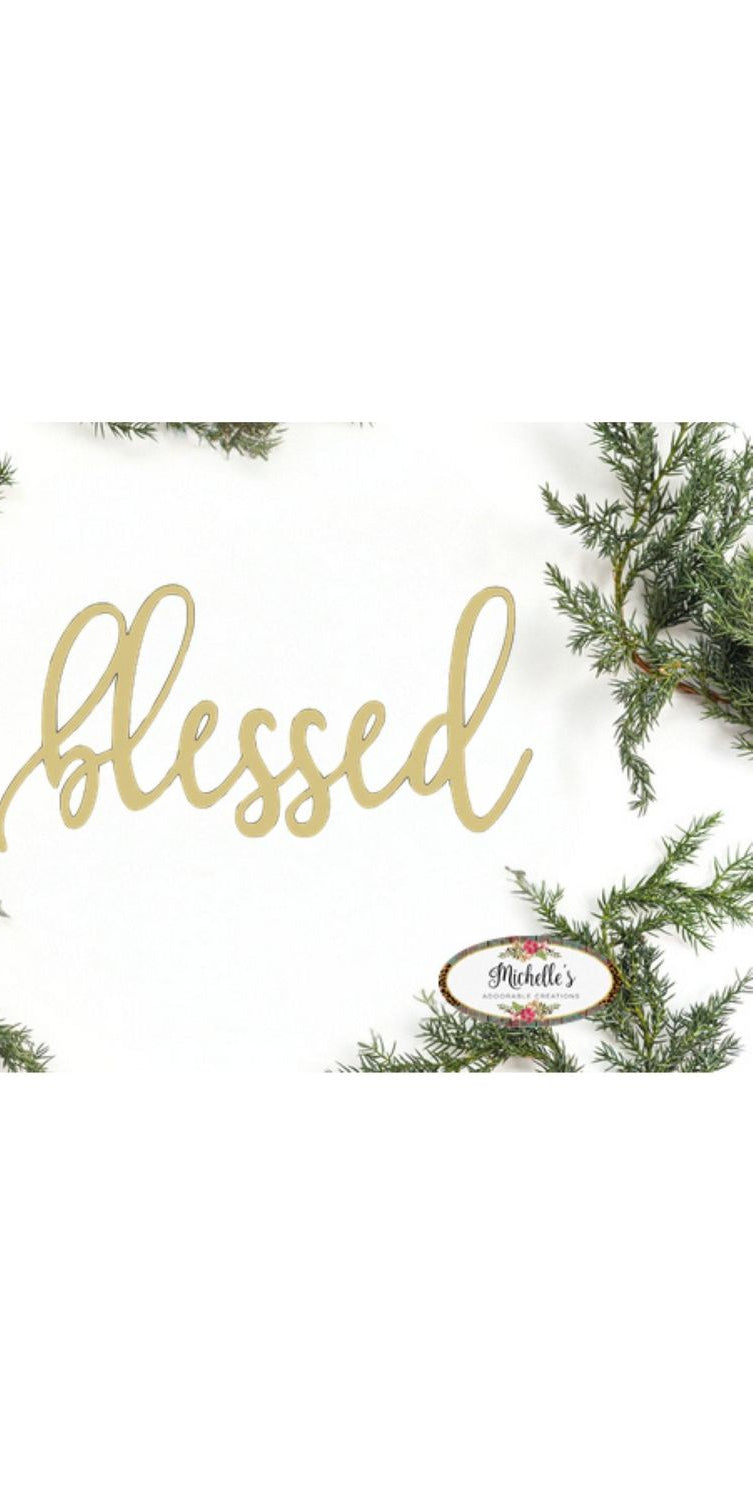 Blessed Script Word Wood Cutout - Unfinished Wood - Michelle's aDOORable Creations - Signature Signs