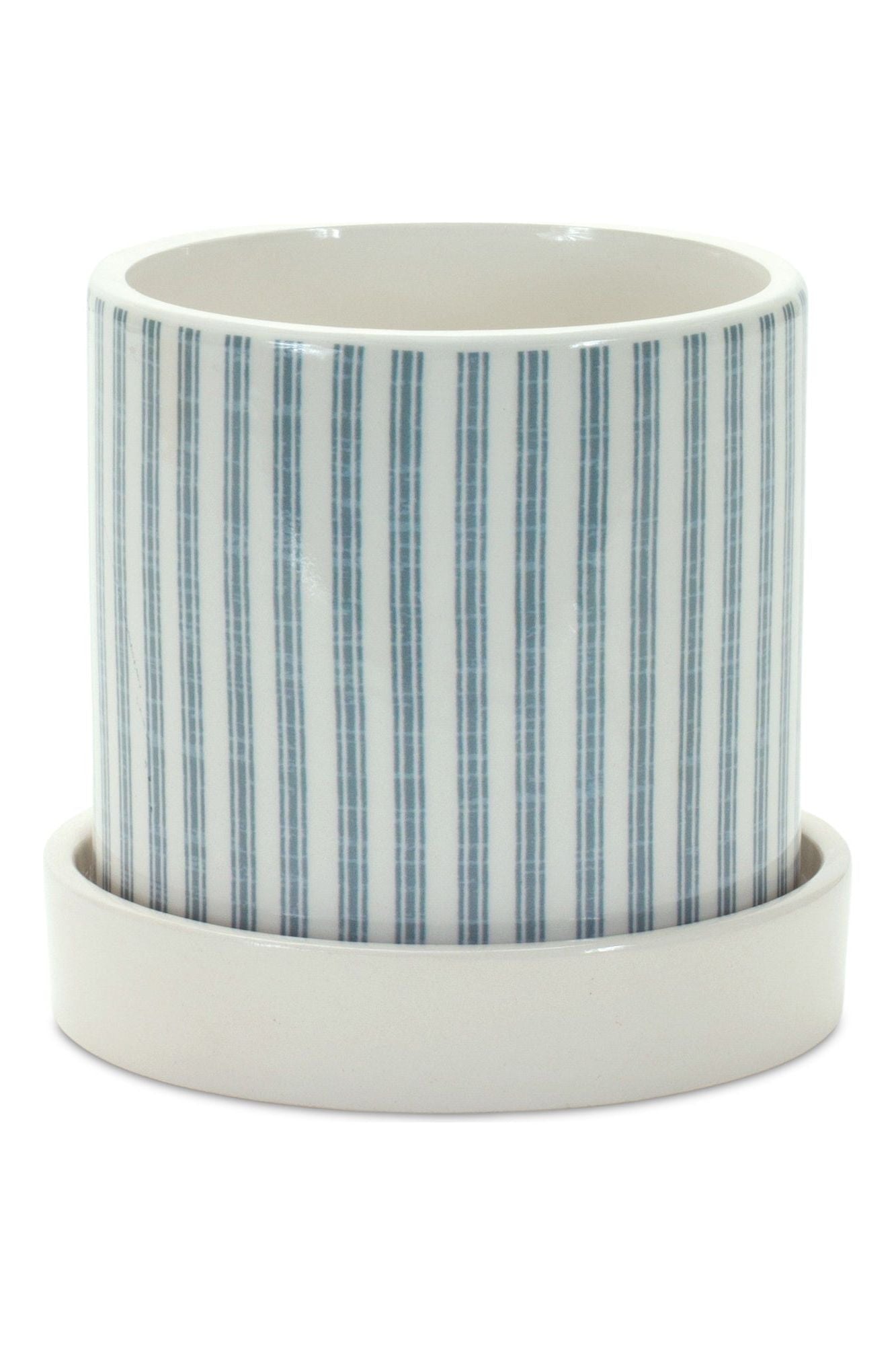 Shop For Blue and White Chicken and Striped Planter (Set of 2) 85141